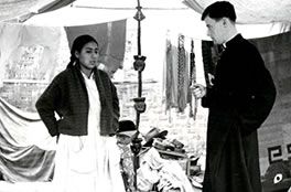 Columban Fr. John O'Connell at a Peru market place